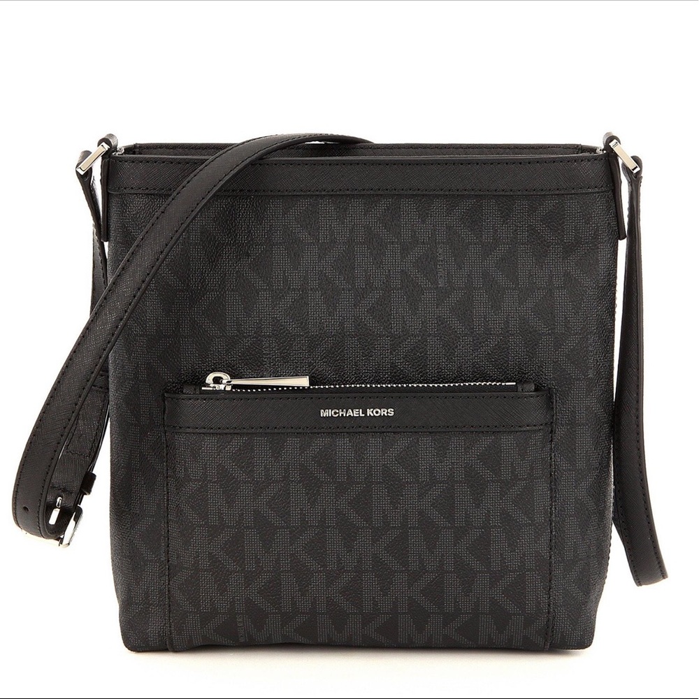 Morgan Black Leather Messenger Bag